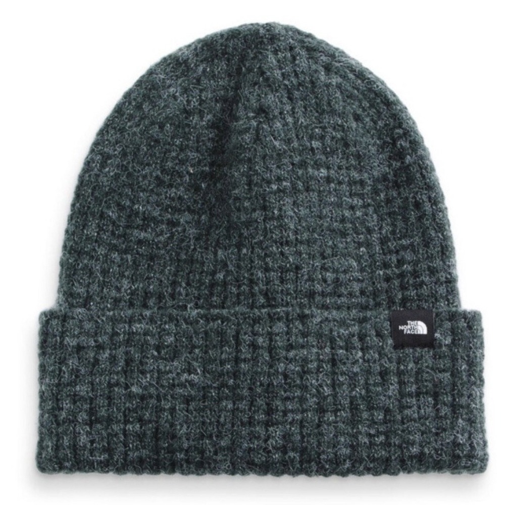 The North Face Beanie Faux Alpaca Unisex OS Green Waffle Knit Gorpcore Outdoors